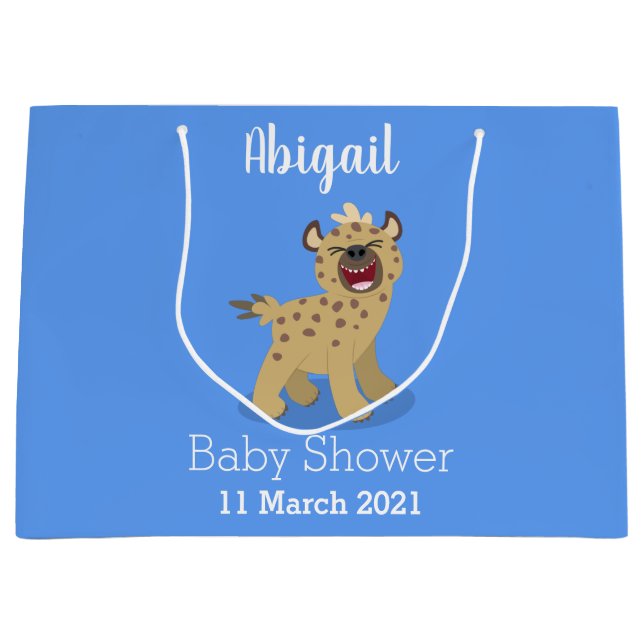 Sacola Para Presentes Grande Óptica hiena engraçada rindo ilustração de desenho (Frente)