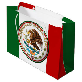 Sacola Para Presentes Grande Orgullo Mexicano (Águia da Bandeira Mexicana)