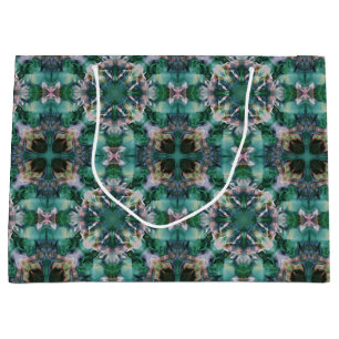Sacola Para Presentes Grande ornamento de turquesa verde