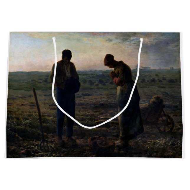 Sacola Para Presentes Grande Os Angelus, Jean-Francois Millet, 1857-1859 (Frente)