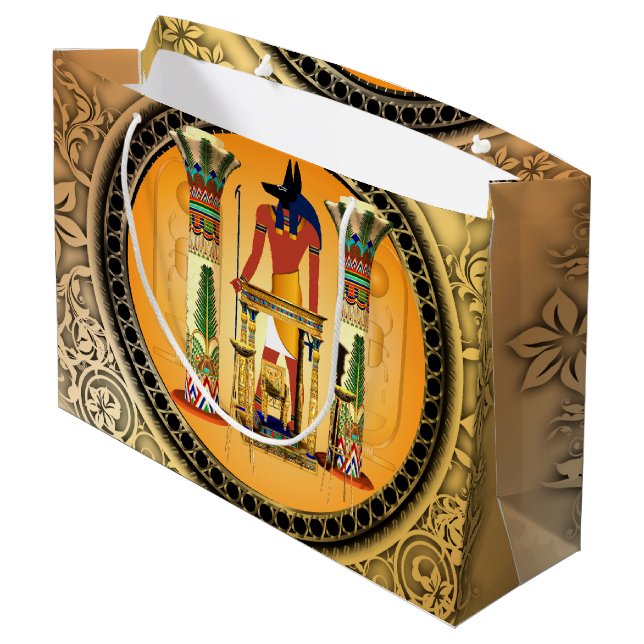 Sacola Para Presentes Grande Os anubis do deus de Egipto (Verso inclinado)