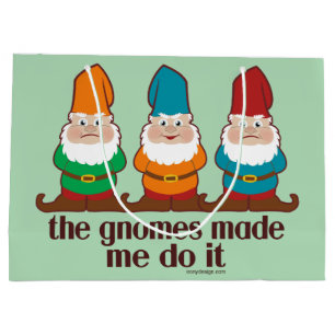 Sacola Para Presentes Grande Os gnomos fizeram-me fazê-lo