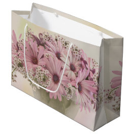 Sacola Para Presentes Grande Osteosperno Rosa