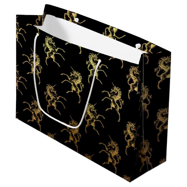 Sacola Para Presentes Grande Ouro conto de fadas Bolsa de presentes princesa (Frente inclinada)