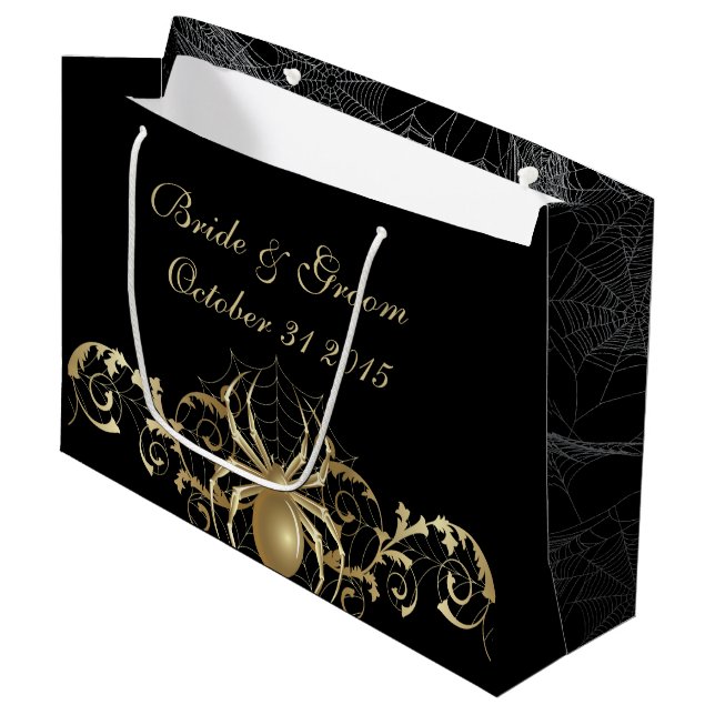 Sacola Para Presentes Grande Ouro Spider Gift Bag (Frente inclinada)
