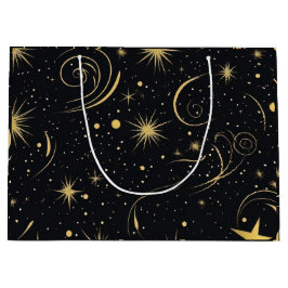 Sacola Para Presentes Grande Ouro Star Gift Bag