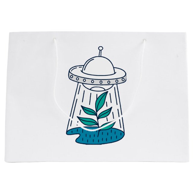 Sacola Para Presentes Grande Óvnis de Alienígenas (Frente)