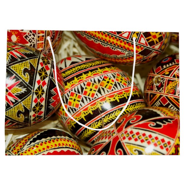 Sacola Para Presentes Grande Ovos da páscoa romenos (Verso)