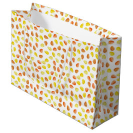 Sacola Para Presentes Grande OVOS DE PÁSCOA Aquarela LARANJA E AMARELO