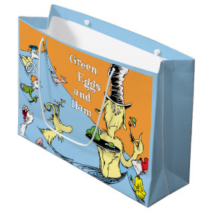 Sacola Para Presentes Grande Ovos Verdes e Presunto Cena da Água do Dr. Seuss