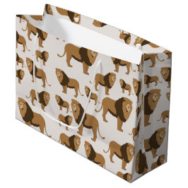 Sacola Para Presentes Grande Padrão Animal do Leão Selvagem