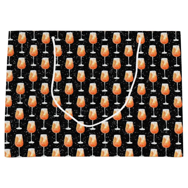 Sacola Para Presentes Grande Padrão Aperol Spritz (Frente)