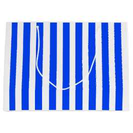 Sacola Para Presentes Grande Padrão Azul e Branco do Sailor de Faixa Vertical