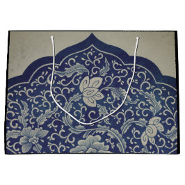 SACOLA PARA PRESENTES GRANDE PADRÃO CHINÊS DO SACO DE PRESENTE PRETO E AZUL