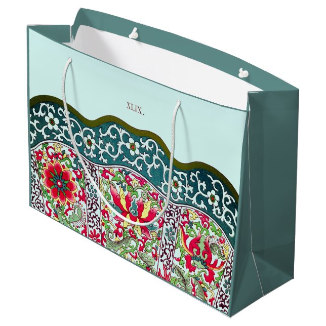 SACOLA PARA PRESENTES GRANDE PADRÃO CHINÊS SACO DE PRESENTE PERSONALIZADO (Verso inclinado)