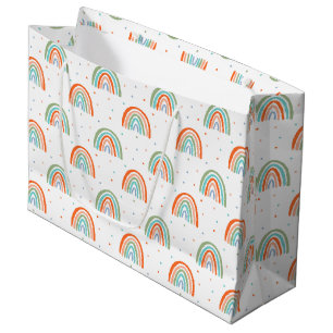 Sacola Para Presentes Grande Padrão Colorido da Bolinhas Arco-Íris