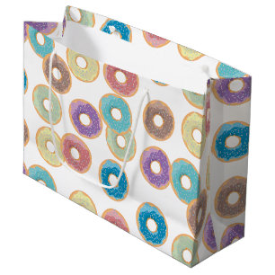 Sacola Para Presentes Grande Padrão Colorido de Rosquinhas e borrifadas de Past