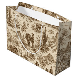 Sacola Para Presentes Grande Padrão contínuo de Toile do Deserto Ocidental Vint