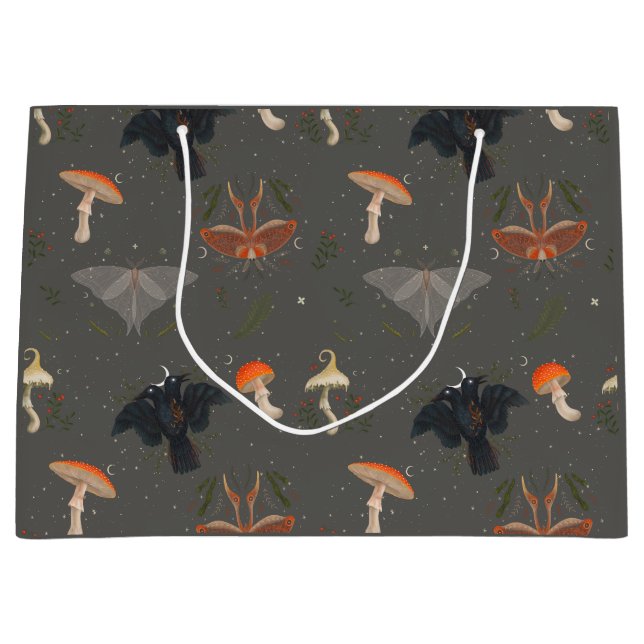 Sacola Para Presentes Grande Padrão da borboleta da mariposa (Frente)