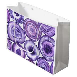 Sacola Para Presentes Grande Padrão de agata violeta
