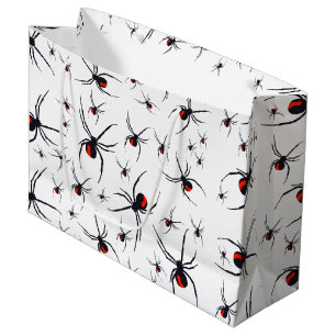 Sacola Para Presentes Grande Padrão de aranha vermelha e preta
