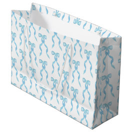 Sacola Para Presentes Grande Padrão de Arco Azul de Cor da Água do rico