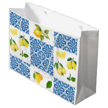 Padrão de Azulejo Provençal Mediterrâneo Limão