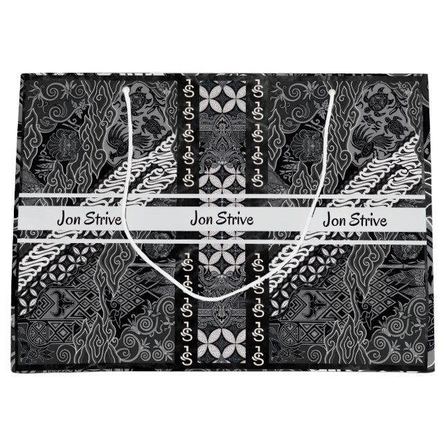 Sacola Para Presentes Grande Padrão de BATIK moderno (Frente)