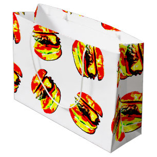 Sacola Para Presentes Grande Padrão de Burger