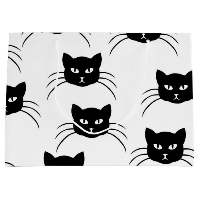 Sacola Para Presentes Grande Padrão de Cat (Frente)
