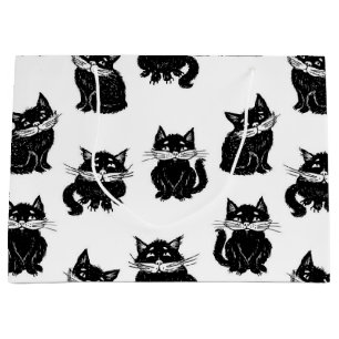 Sacola Para Presentes Grande Padrão de Cat