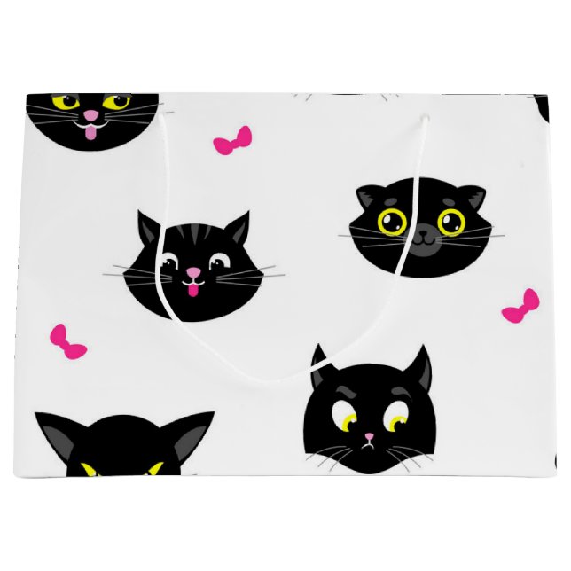Sacola Para Presentes Grande Padrão de Cat (Frente)