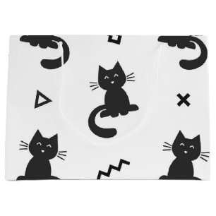 Sacola Para Presentes Grande Padrão de Cat