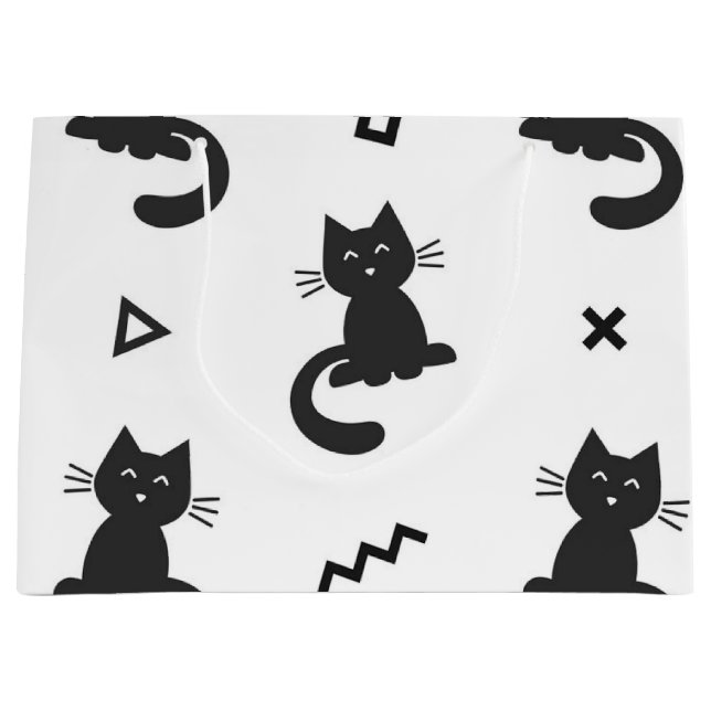 Sacola Para Presentes Grande Padrão de Cat (Frente)