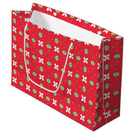 Sacola Para Presentes Grande Padrão de Charme de Férias de Natal 02 -