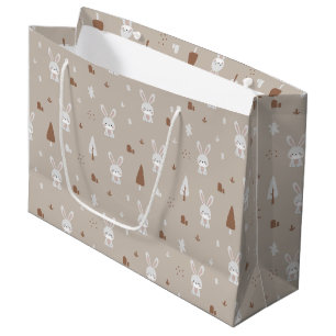 Sacola Para Presentes Grande Padrão de Coelho Adorável Grande Bag de Presente