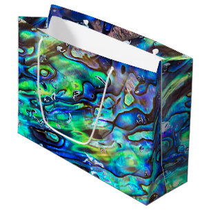 Sacola Para Presentes Grande Padrão de Concha de Abalone Paua da Nova Zelândia 