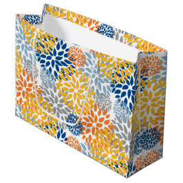 Sacola Para Presentes Grande Padrão de cores brilhantes da Abstrato Floral de V