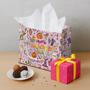 Sacola Para Presentes Grande Padrão de Desenho Fofo de Halloween