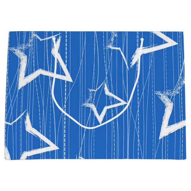 Sacola Para Presentes Grande Padrão de estrelas (Frente)