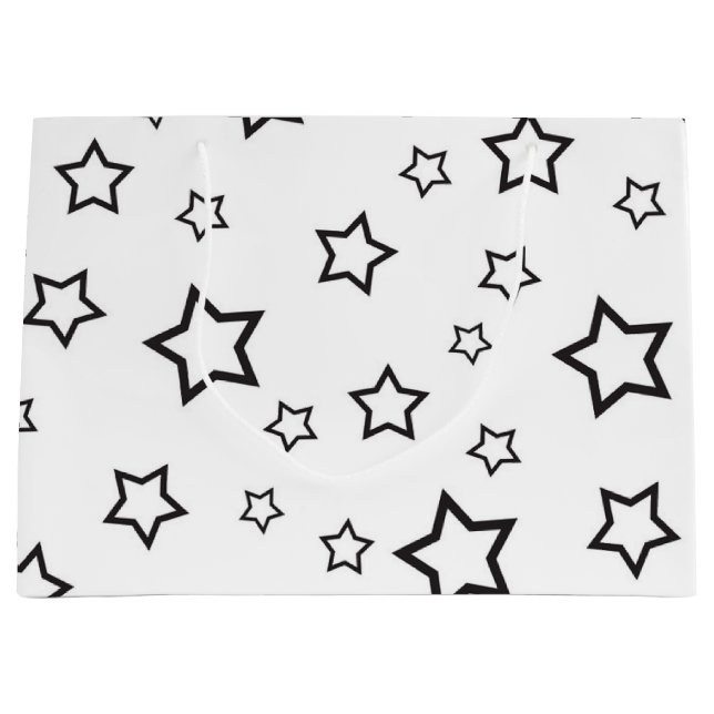 Sacola Para Presentes Grande Padrão de estrelas (Frente)