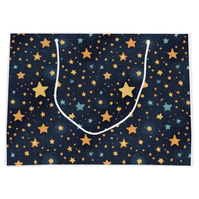 Sacola Para Presentes Grande Padrão de estrelas (Frente)