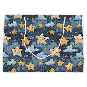 Sacola Para Presentes Grande Padrão de estrelas
