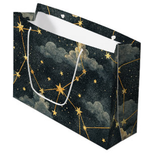 Sacola Para Presentes Grande Padrão de Estrelas da Constelação Celeste (1)