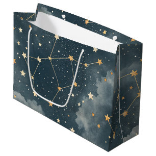 Sacola Para Presentes Grande Padrão de Estrelas da Constelação Celeste (4)