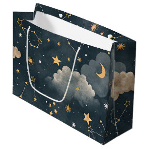 Sacola Para Presentes Grande Padrão de Estrelas da Constelação Celestial (5)