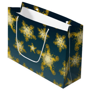 Sacola Para Presentes Grande Padrão de estrelas decorativas amarelas grandes