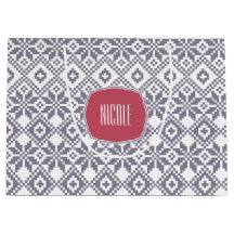 Padrão de floco de neve nórdico de Natal com nome