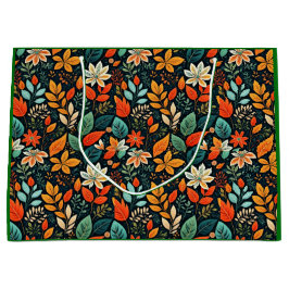 Sacola Para Presentes Grande Padrão de Flores Exóticas Florais