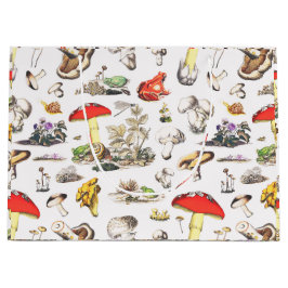 Sacola Para Presentes Grande Padrão de Floresta de Caracóis de Sapo de Cogumelo